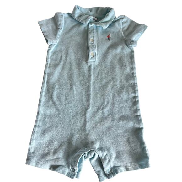 Janie and Jack Blue Flamingo Romper - 18-24 Months - Picture 1 of 6